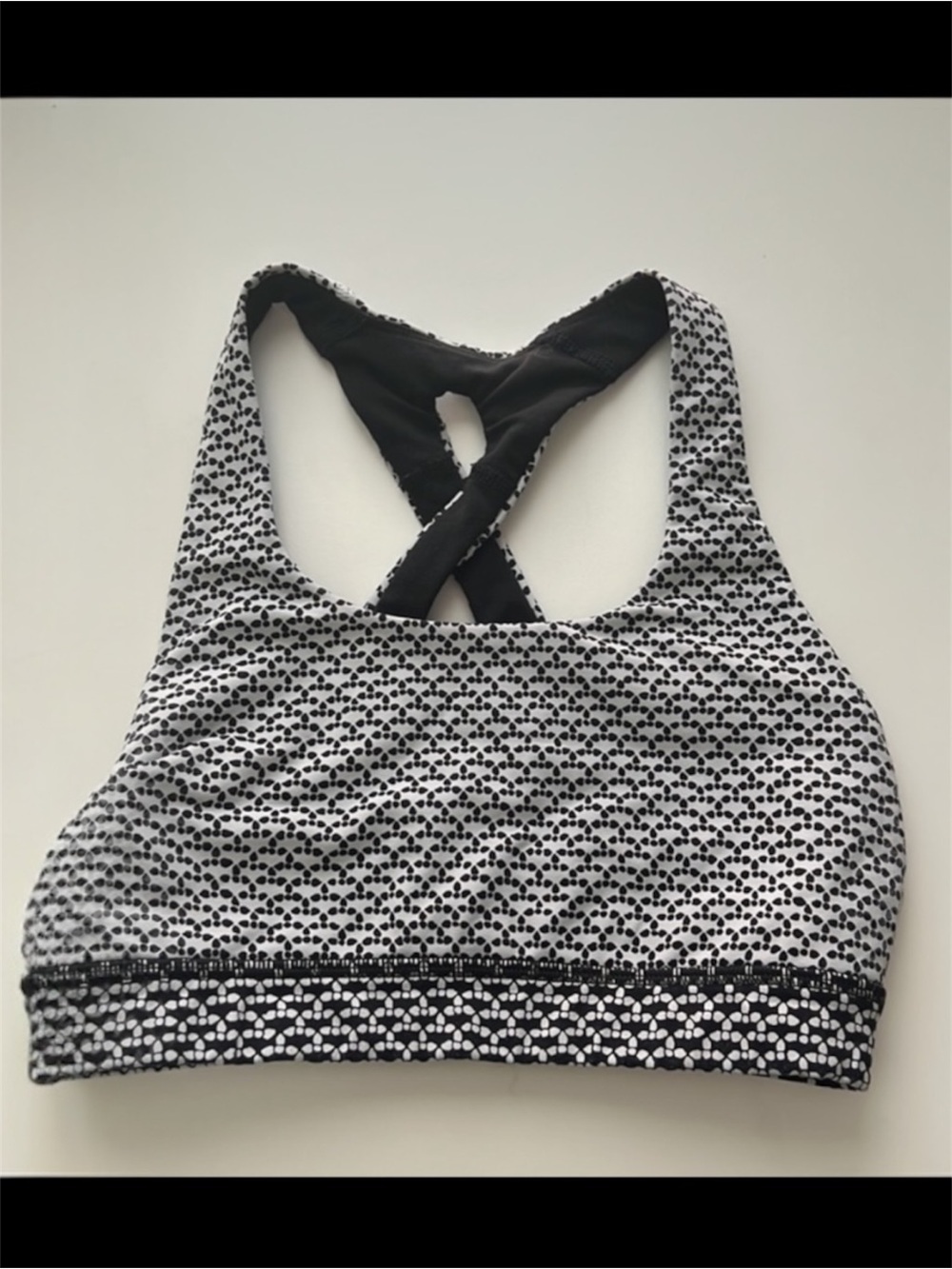 Lululemon Time To Sweat Bra Monochromatic White Black Size 2
